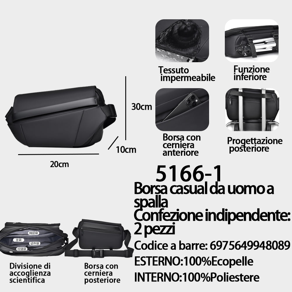 Borsa a Tracolla da Uomo Nero