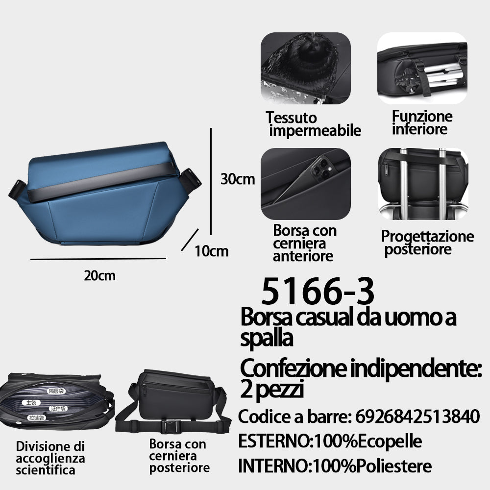 Borsa a Tracolla da Uomo Blu