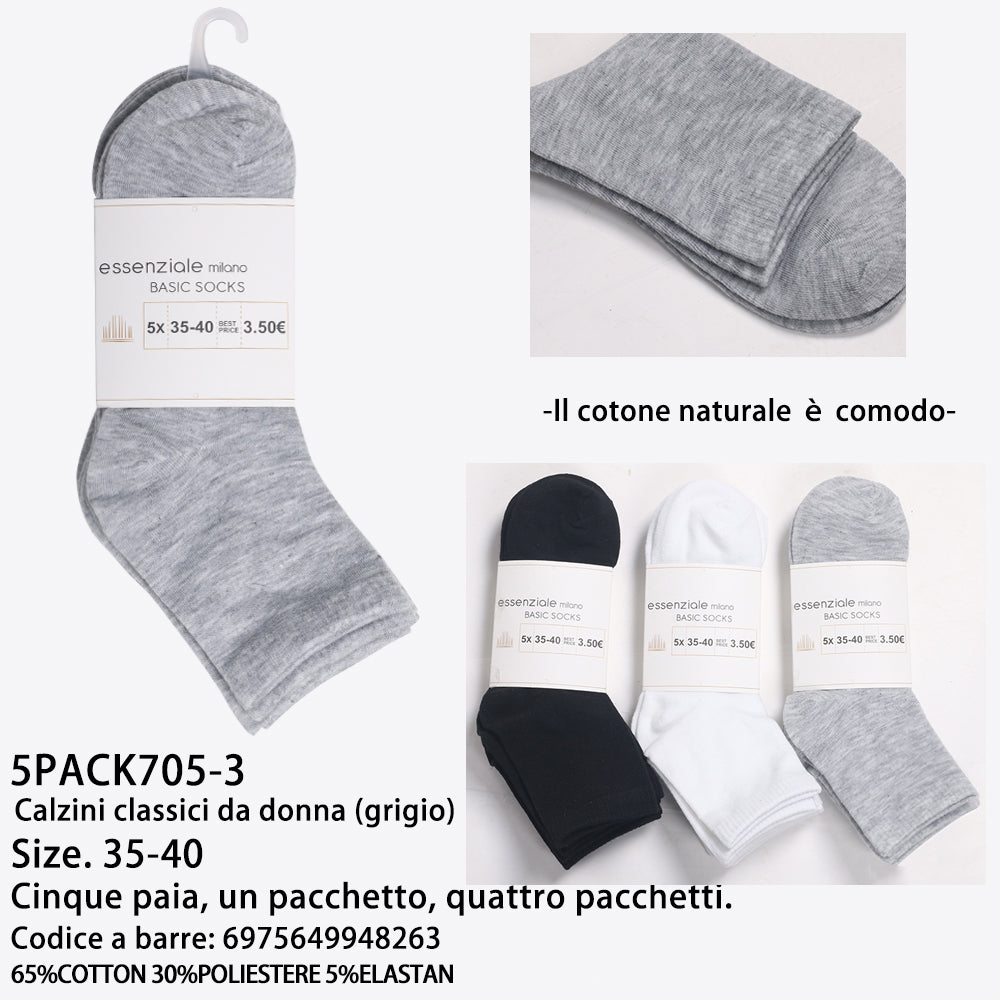 Calze a Metà Polpaccio da Donna Grigio