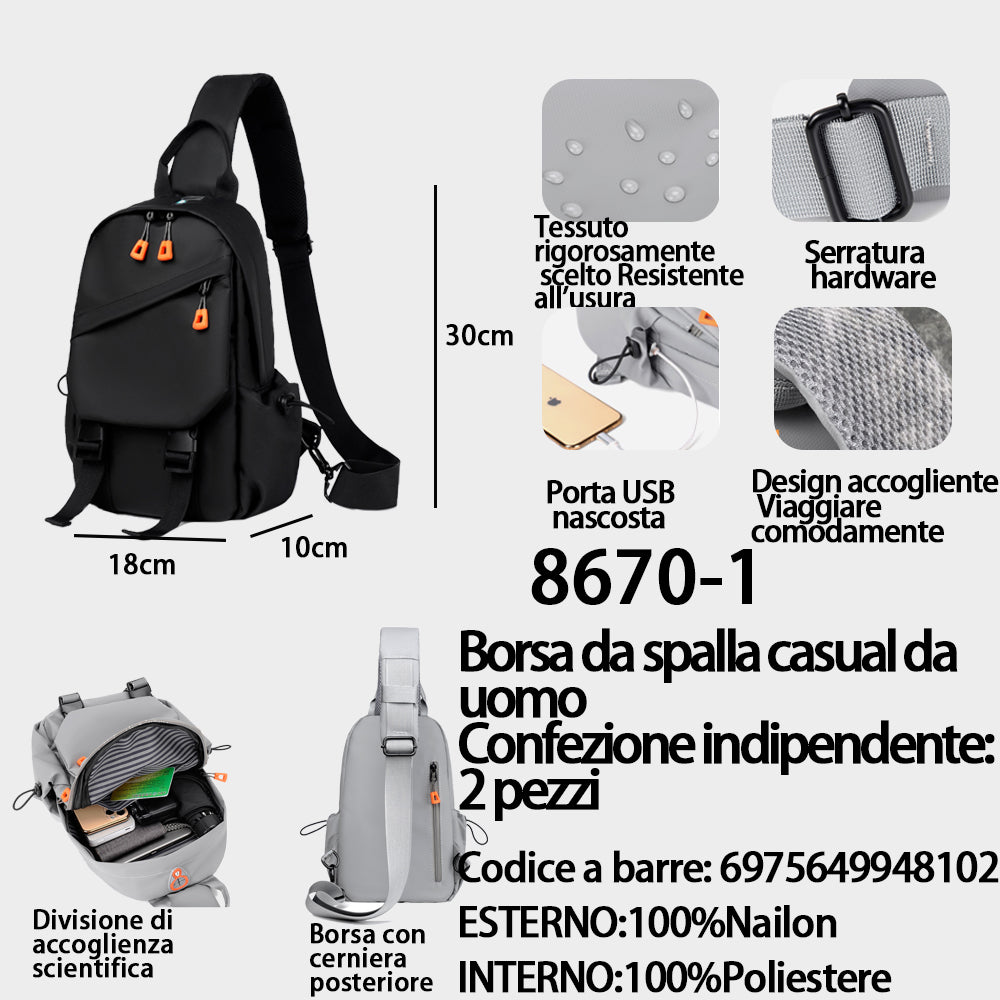 Borsa a Spalla da Uomo Nero