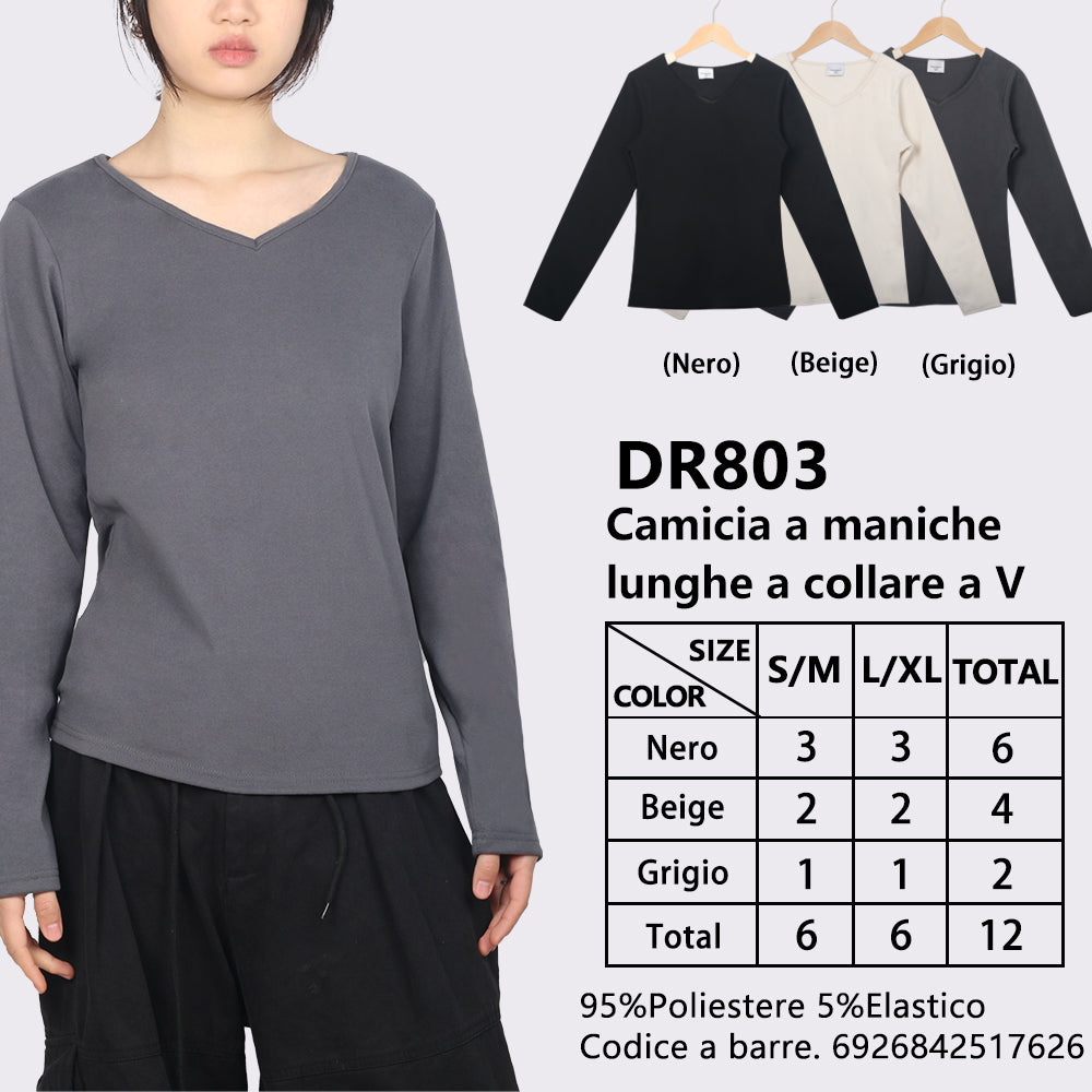 Maglia Intima in Tessuto Termico Scollo a V