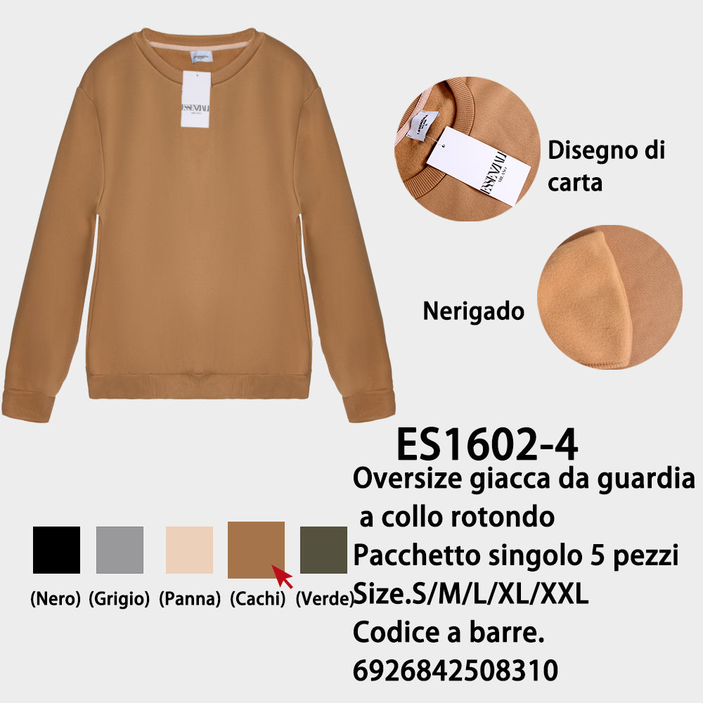 Felpa Felpato Girocollo Kaki
