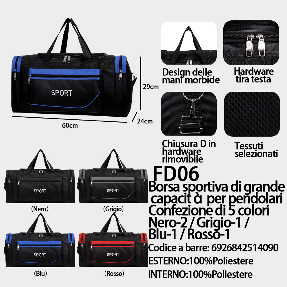 Borsa a Mano Grande Capacità da Pendolare Sport a Mano