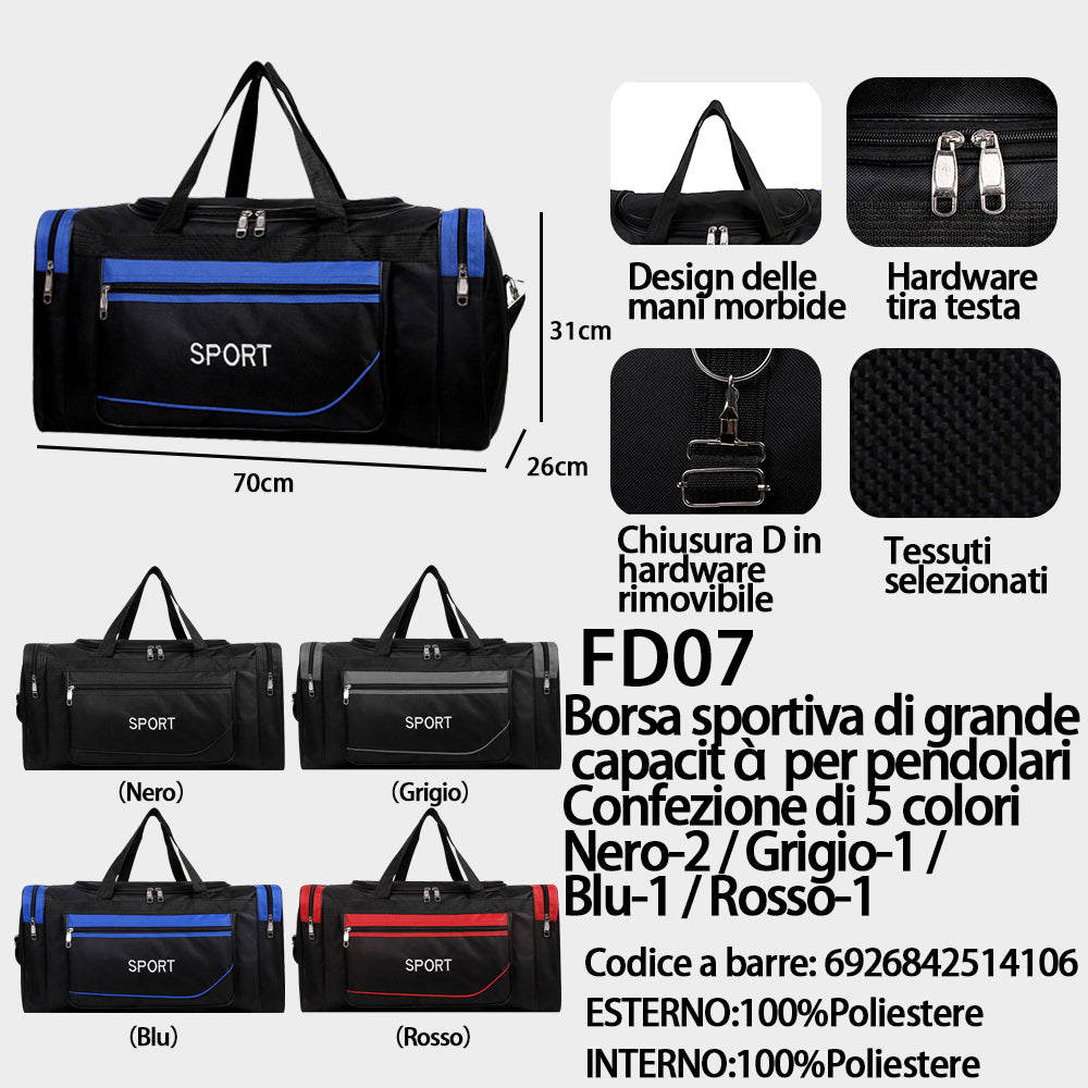 Borsa a Mano Grande Capacità da Pendolare Sport a Mano