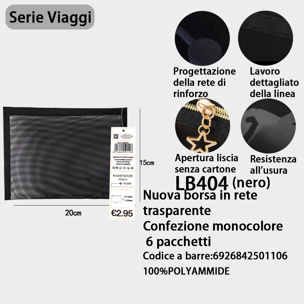 Borsa a Sacchetto in Tulle Trasparente