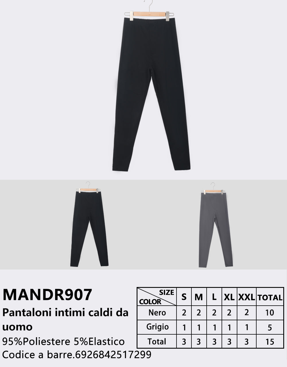 Leggings in Tessuto Termico da Uomo