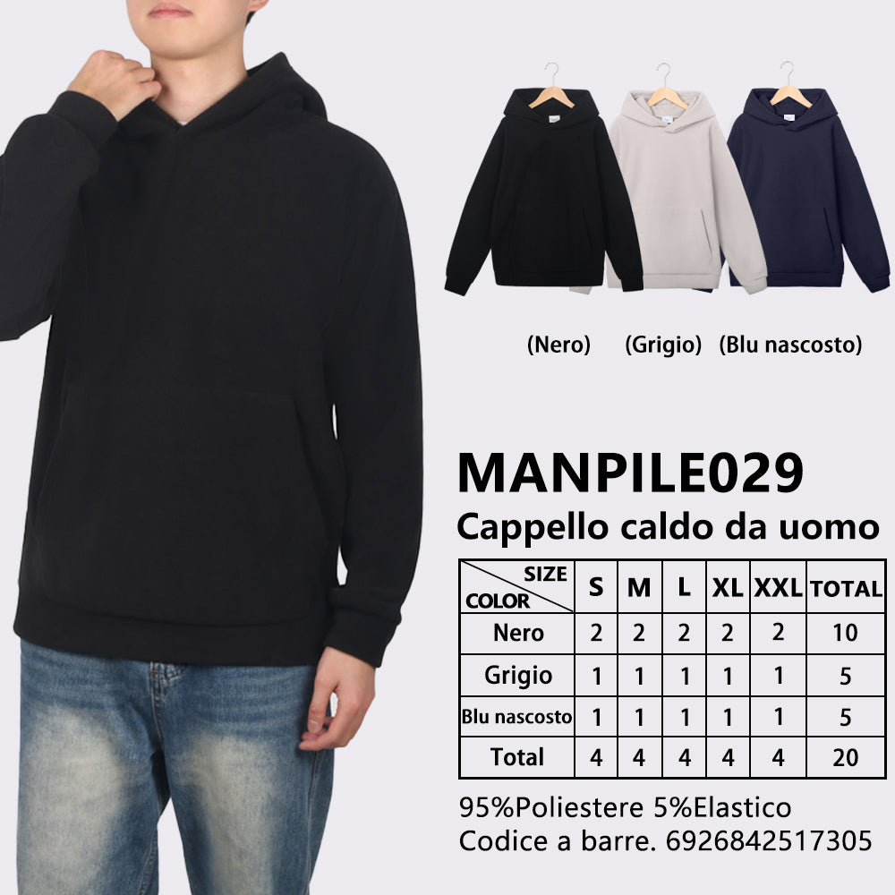 Felpa con Cappuccio in Pile da Uomo