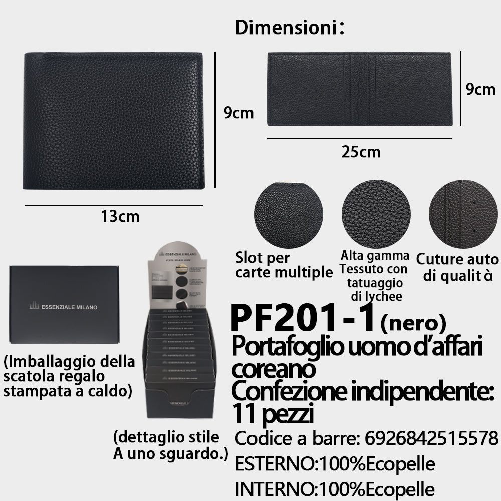 Portafoglio Business da Uomo Nero