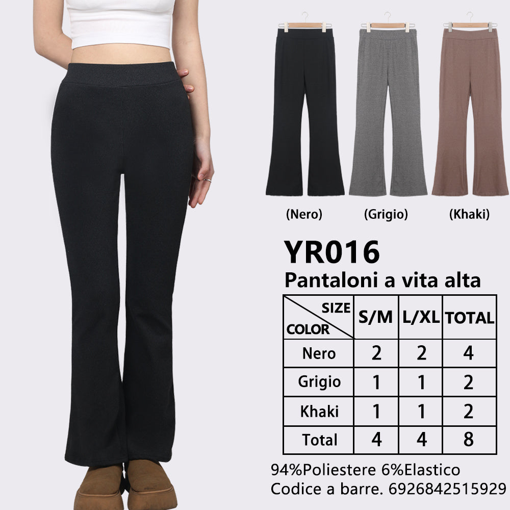 Pantaloni a Zampa a Vita Alta