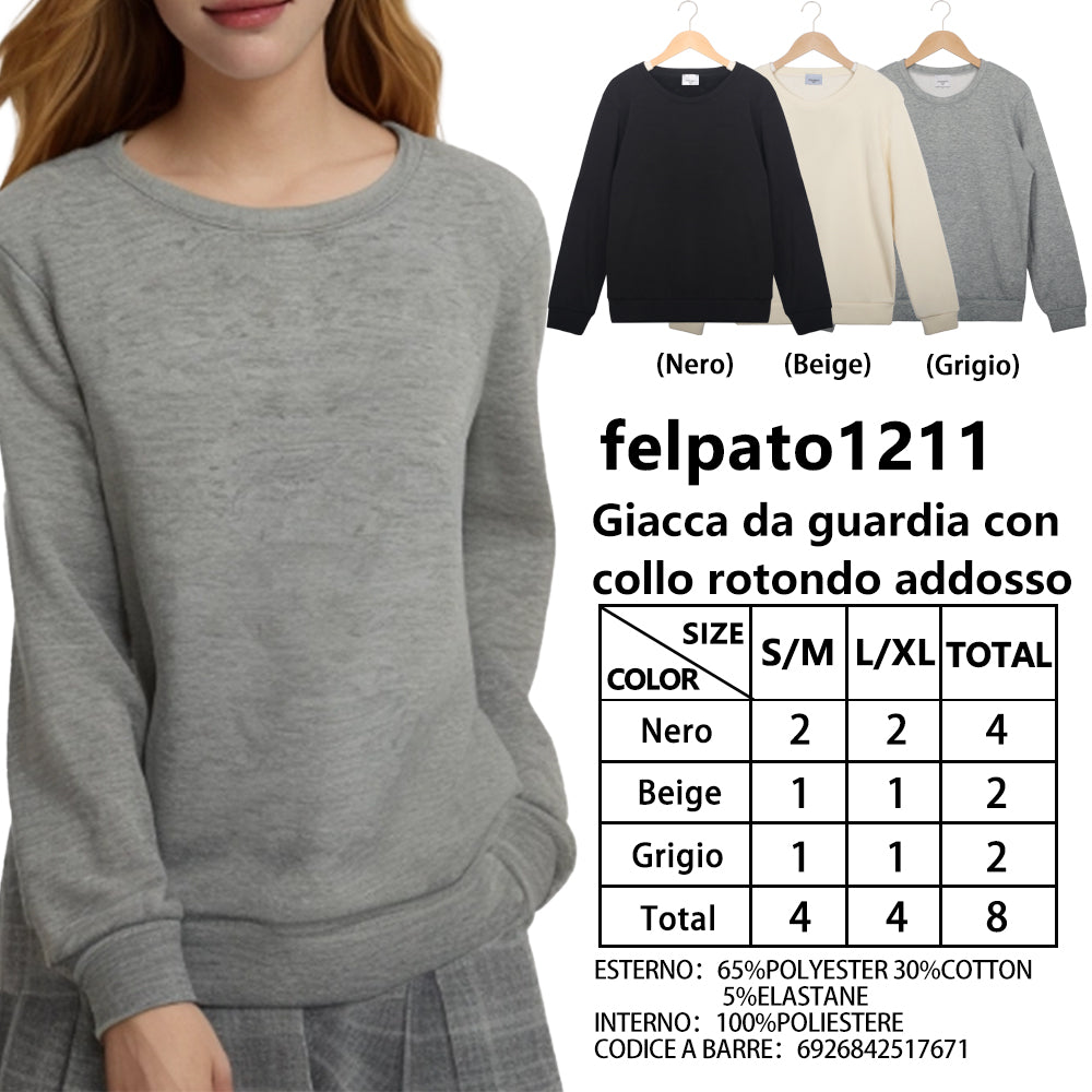 Felpa Felpato Imbottito Girocollo
