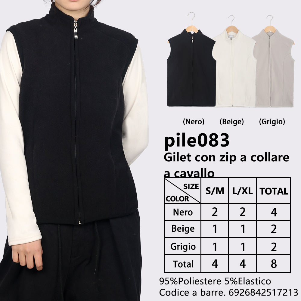 Cardigan Collo Alto con Zip da Donna