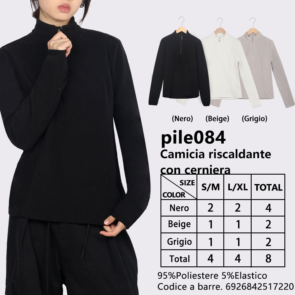 Felpa Collo Semi-Alto Collo Alto con Zip