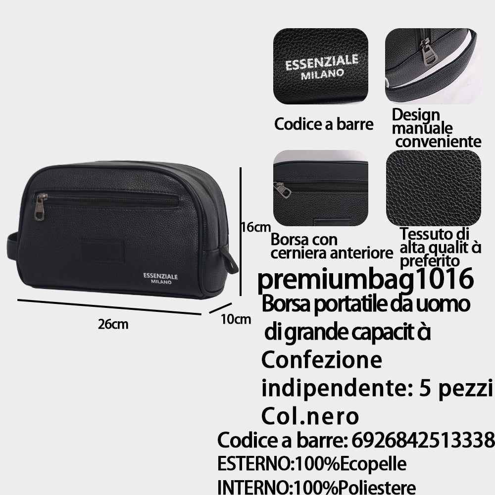 Borsa Organizer Grande Capacità a Mano da Uomo