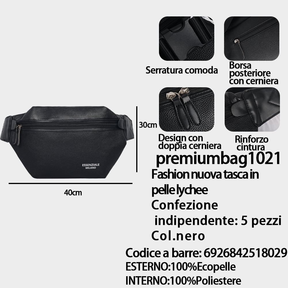 Marsupio in Pelle Martellata