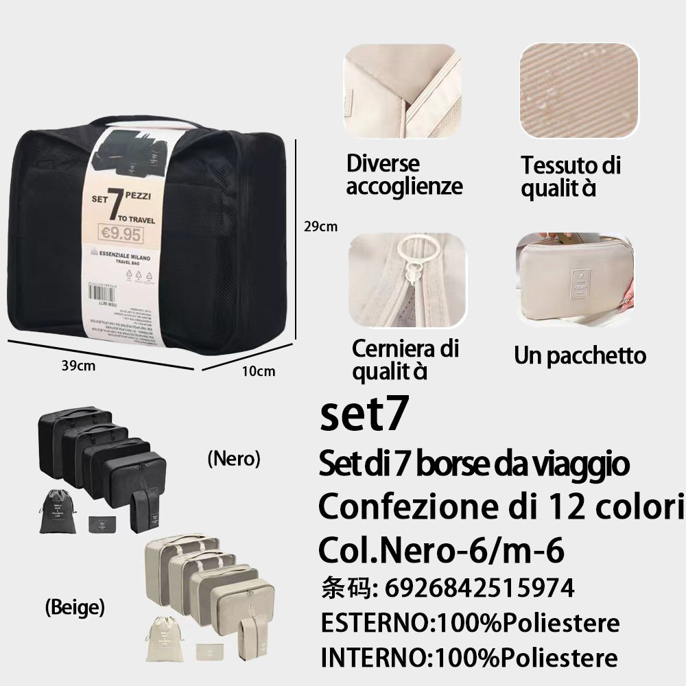 Set Organizer da Viaggio - Set 7 Pezzi