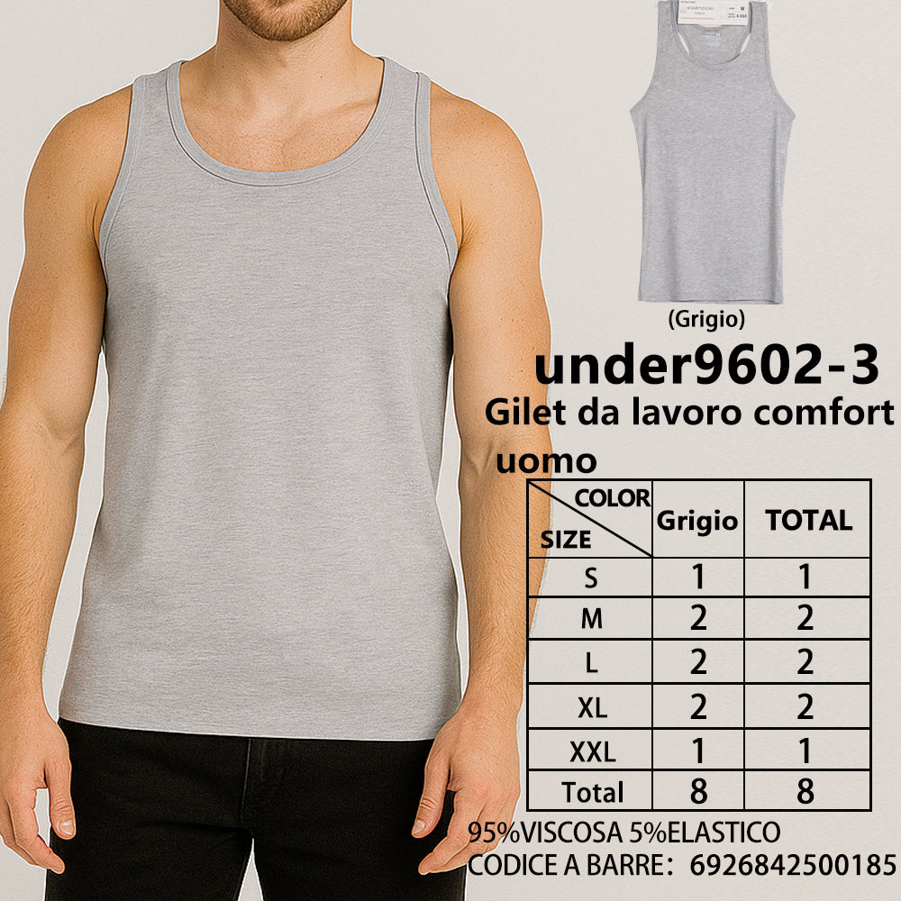 Canottiera a Costine da Uomo Grigio