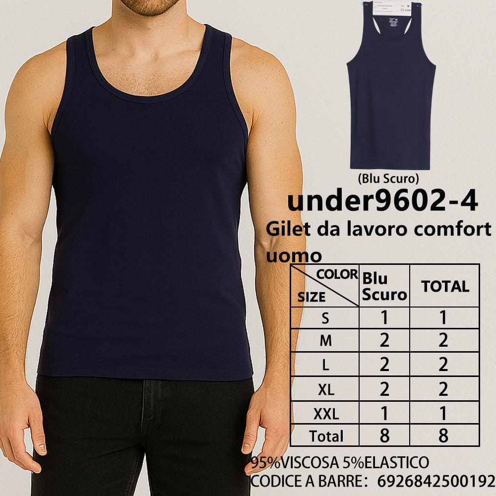 Canottiera a Costine da Uomo Blu