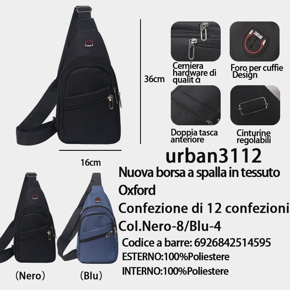 Borsa a Tracolla in Tessuto Oxford