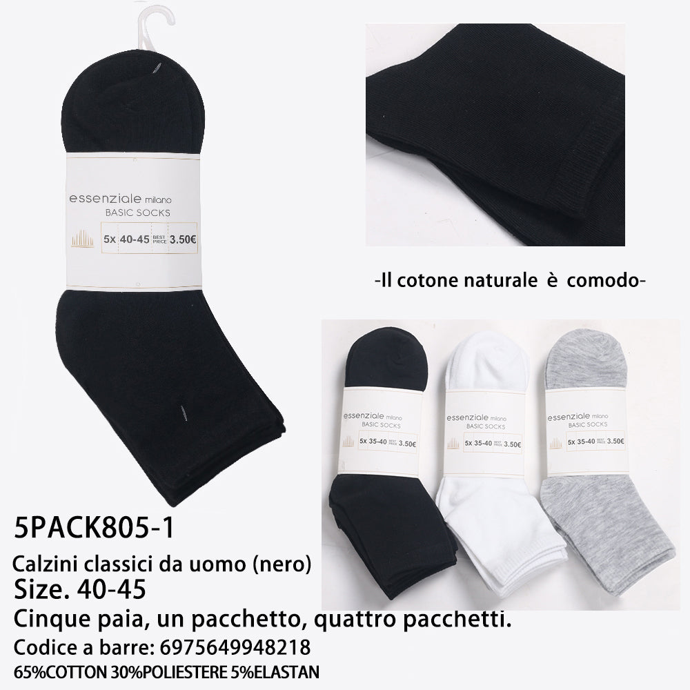 Calze a Metà Polpaccio da Uomo Nero