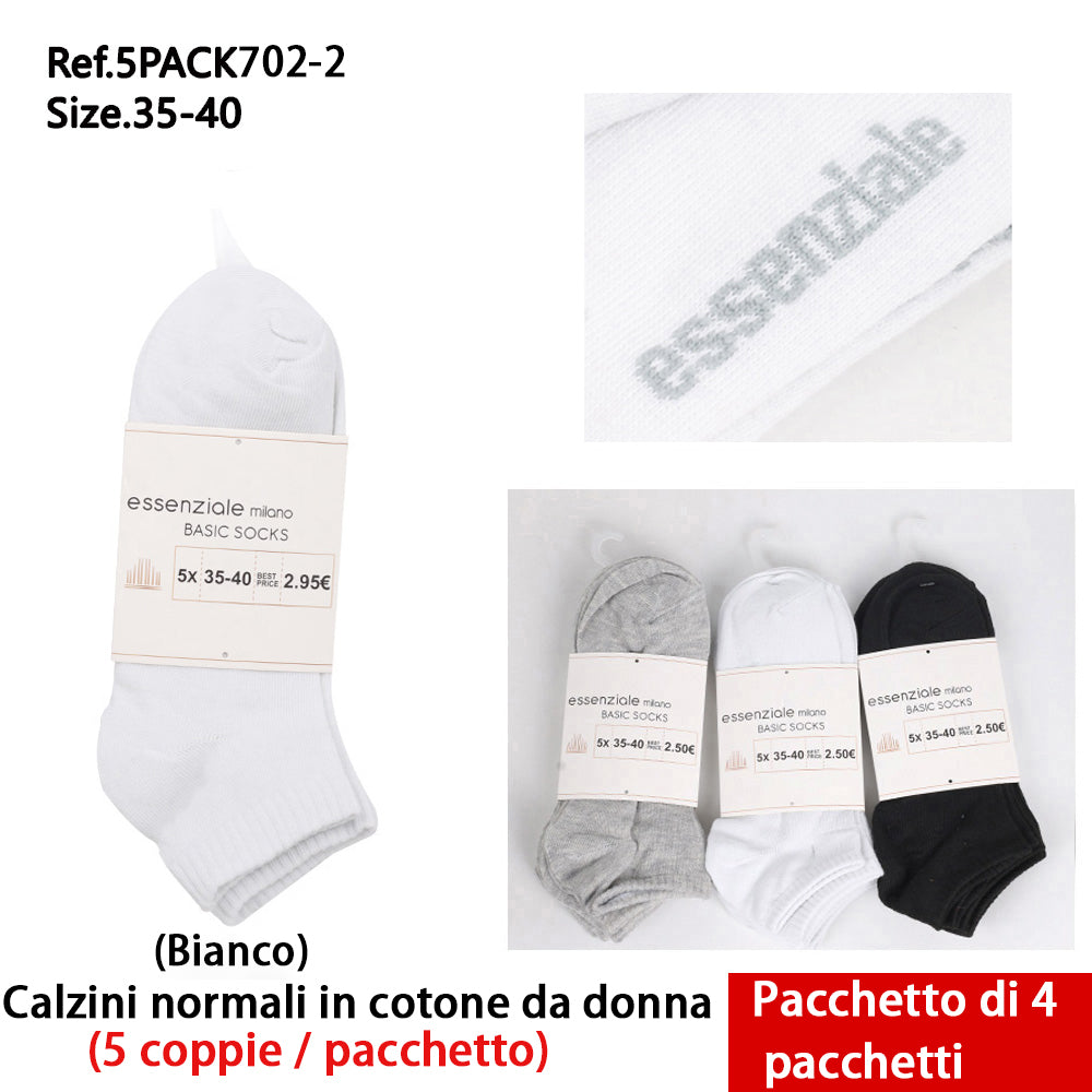 Calze Classiche da Donna Bianco - Confezione 5 Pz
