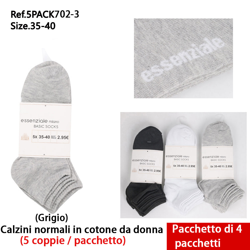 Calze Classiche da Donna Grigio - Confezione 5 Pz