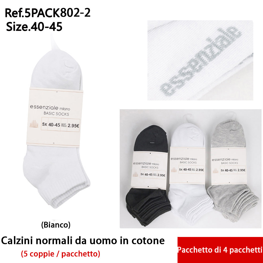 Calze Classiche da Uomo Bianco - Confezione 5 Pz
