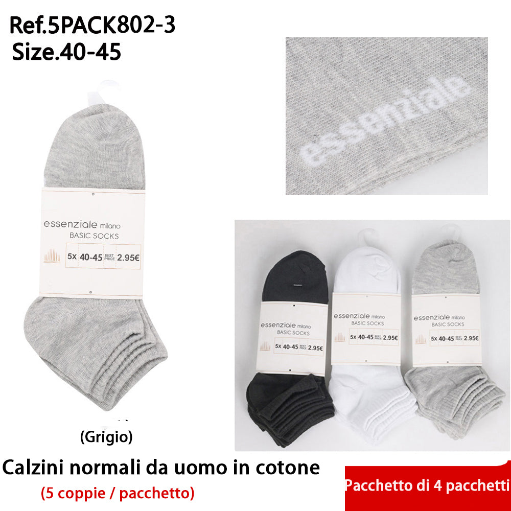 Calze Classiche da Uomo Grigio - Confezione 5 Pz
