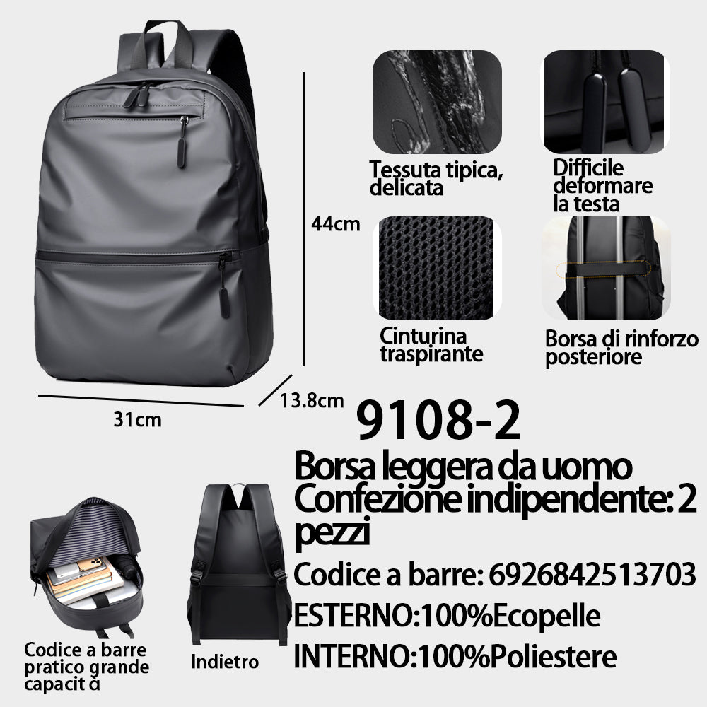 Zaino Leggero da Uomo Grigio