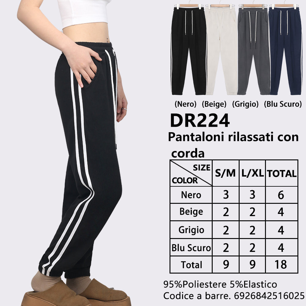 Pantaloni con Polsini Oversize Sport