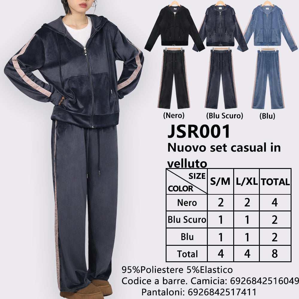 新款金丝绒休闲套装