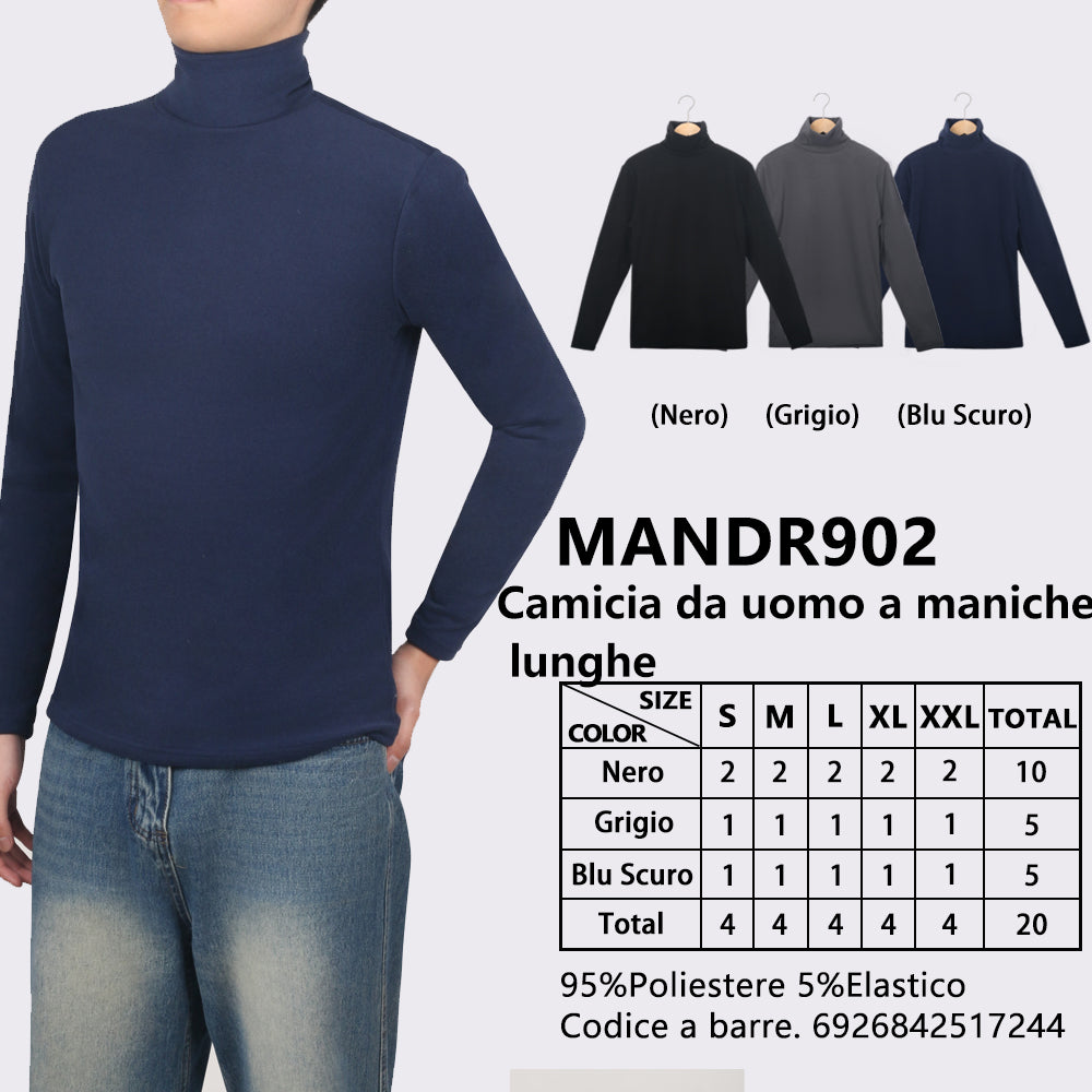 Maglia Intima in Tessuto Termico Collo Alto da Uomo