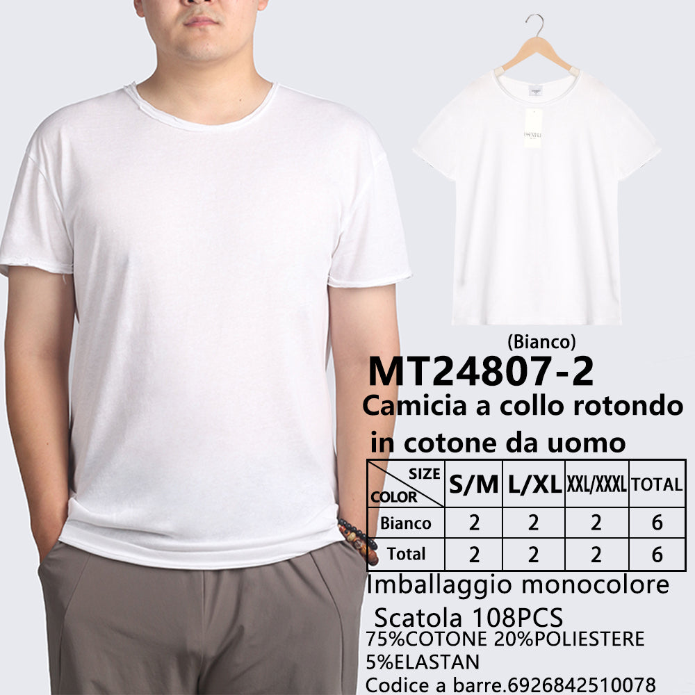 Maglia in Cotone Mélange in Cotone Girocollo