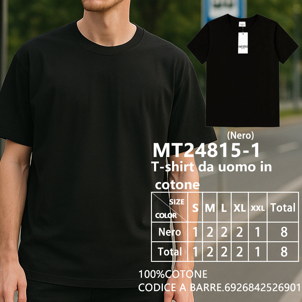 T-Shirt in Cotone Oversize Girocollo da Uomo