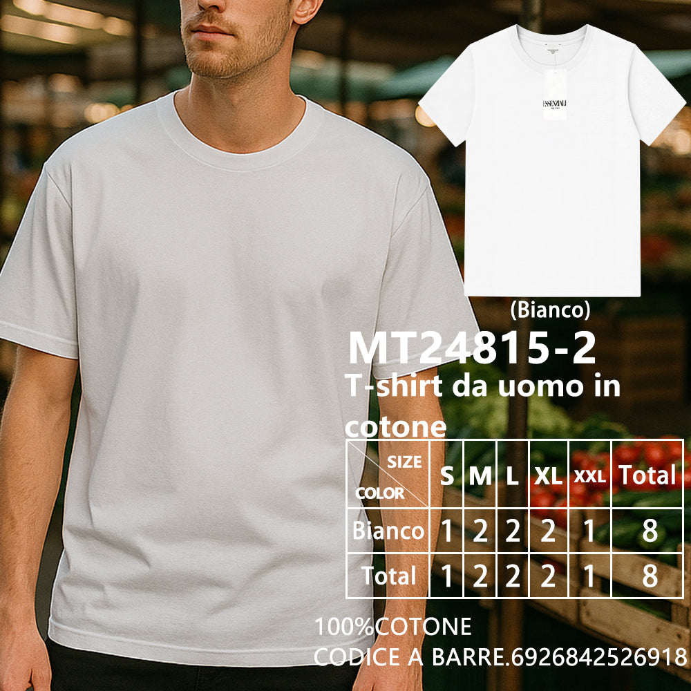 T-Shirt in Cotone Oversize Girocollo da Uomo