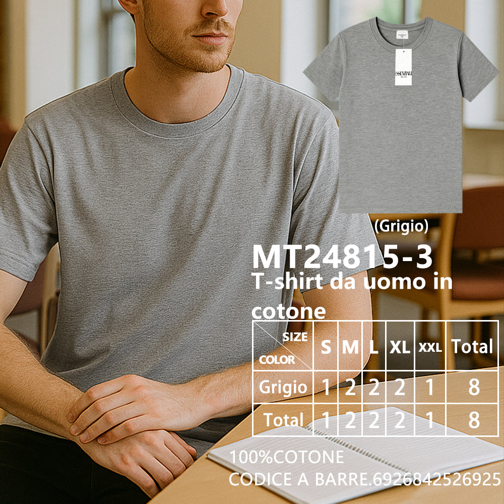 T-Shirt in Cotone Oversize Girocollo da Uomo