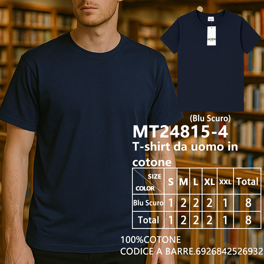 T-Shirt in Cotone Oversize Girocollo da Uomo