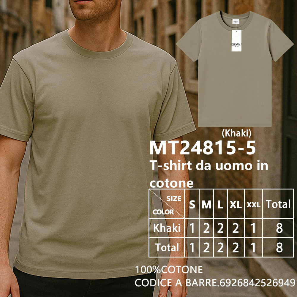 T-Shirt in Cotone Oversize Girocollo da Uomo