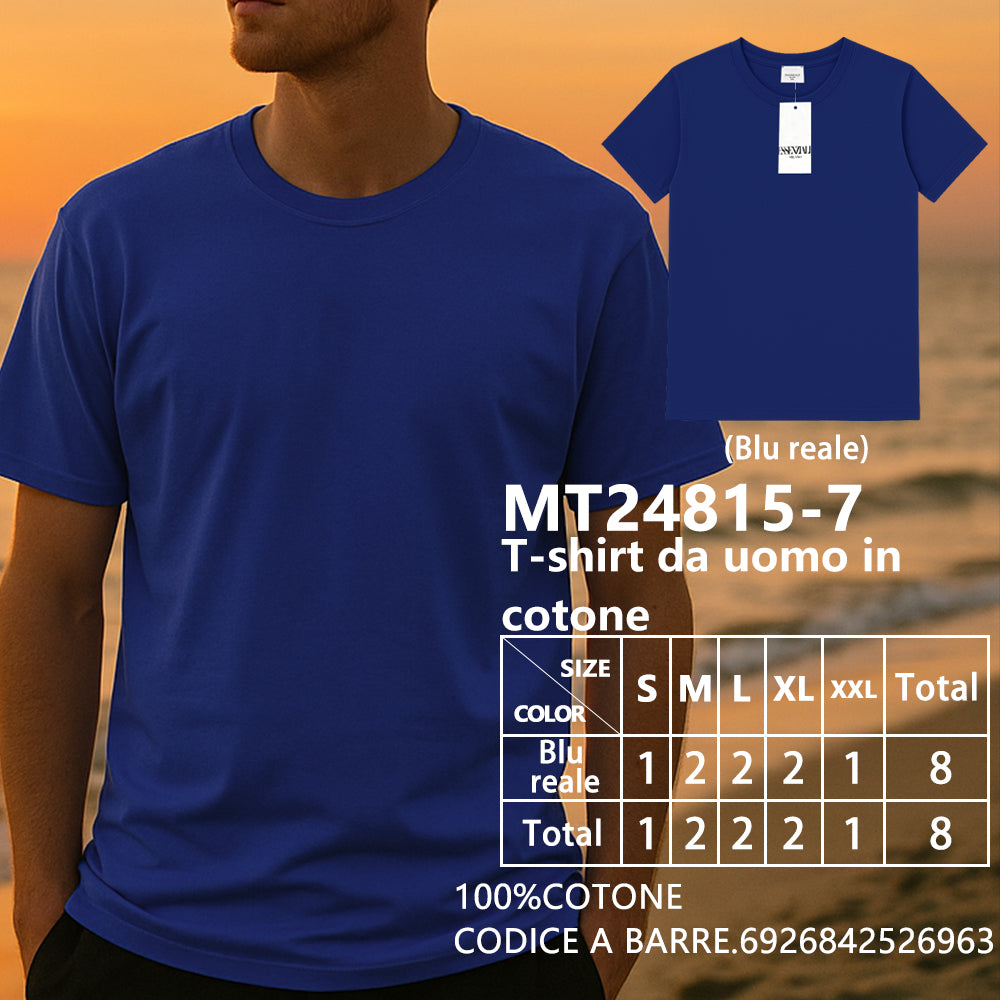 T-Shirt in Cotone Oversize Girocollo da Uomo