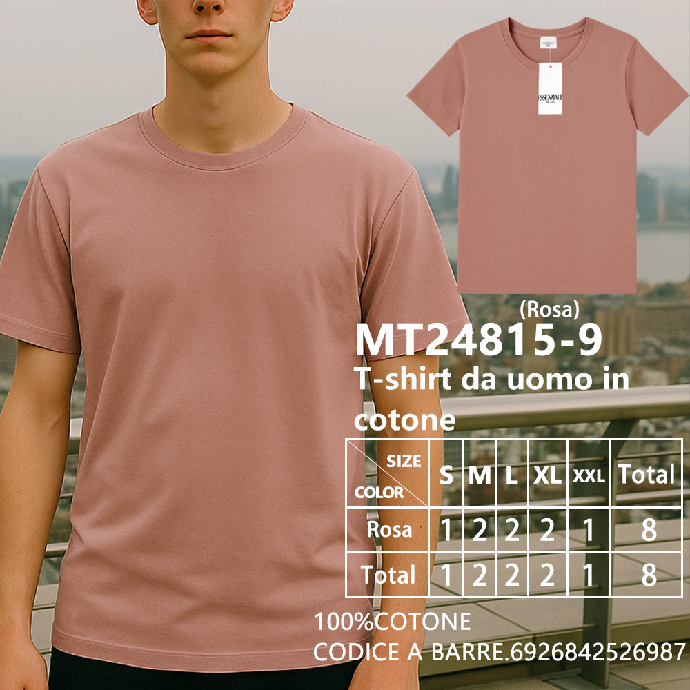 T-Shirt in Cotone Oversize Girocollo da Uomo