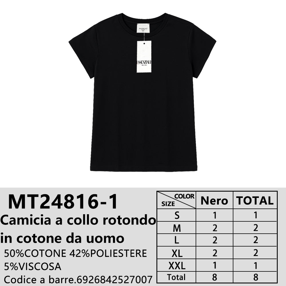 Maglia in Cotone Mélange in Cotone Girocollo da Uomo