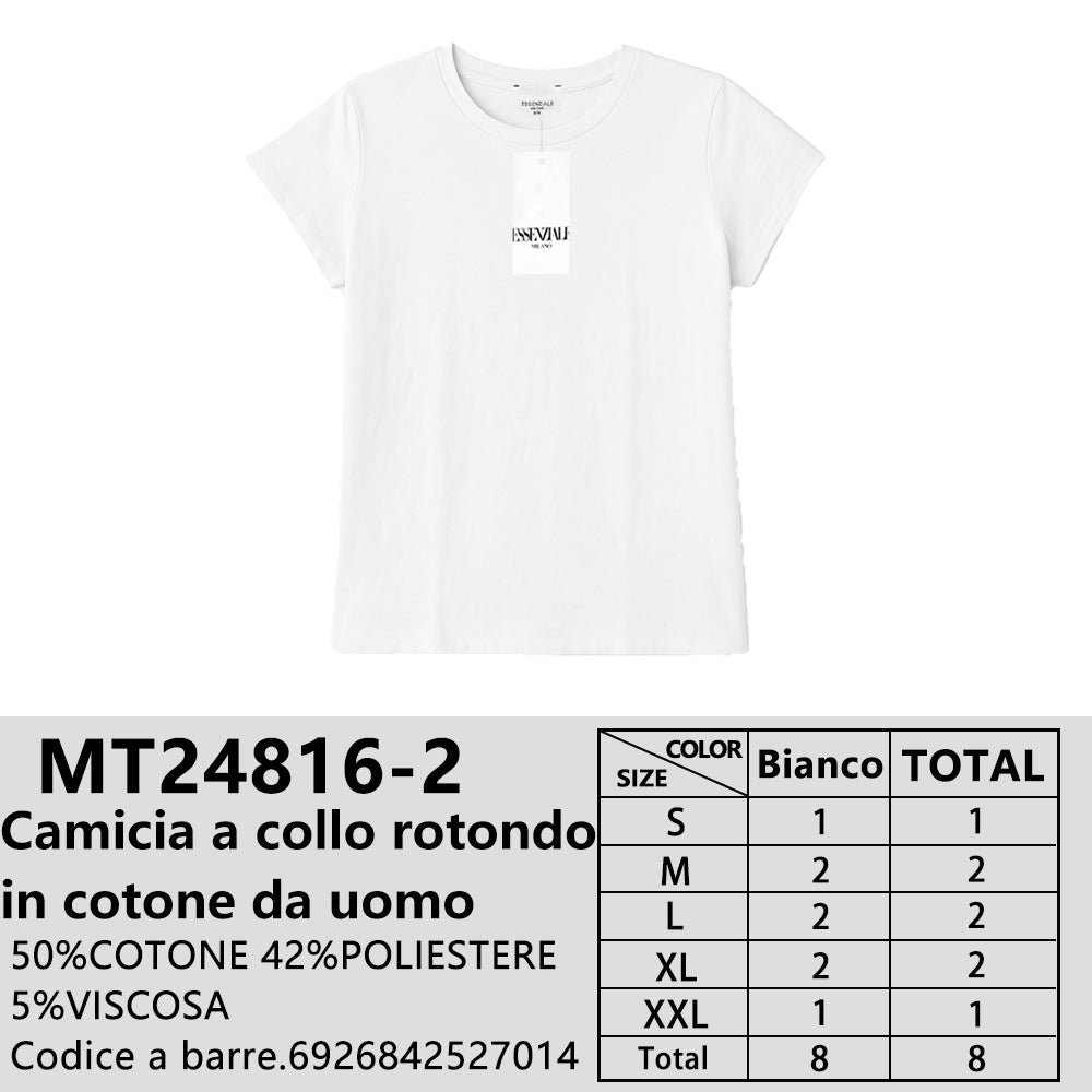 Maglia in Cotone Mélange in Cotone Girocollo da Uomo