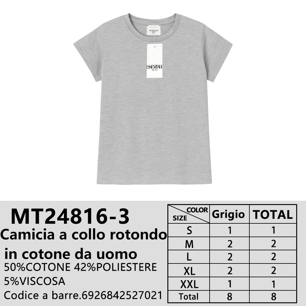 Maglia in Cotone Mélange in Cotone Girocollo da Uomo