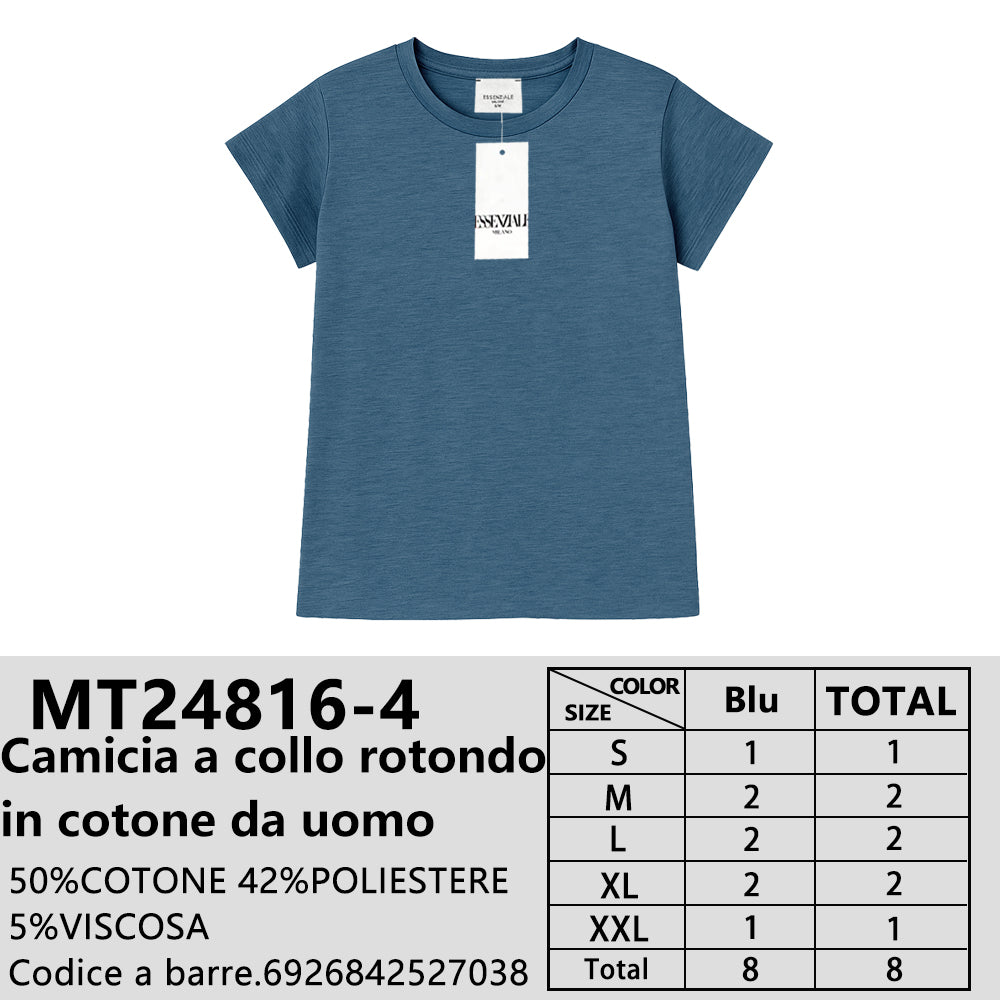 Maglia in Cotone Mélange in Cotone Girocollo da Uomo