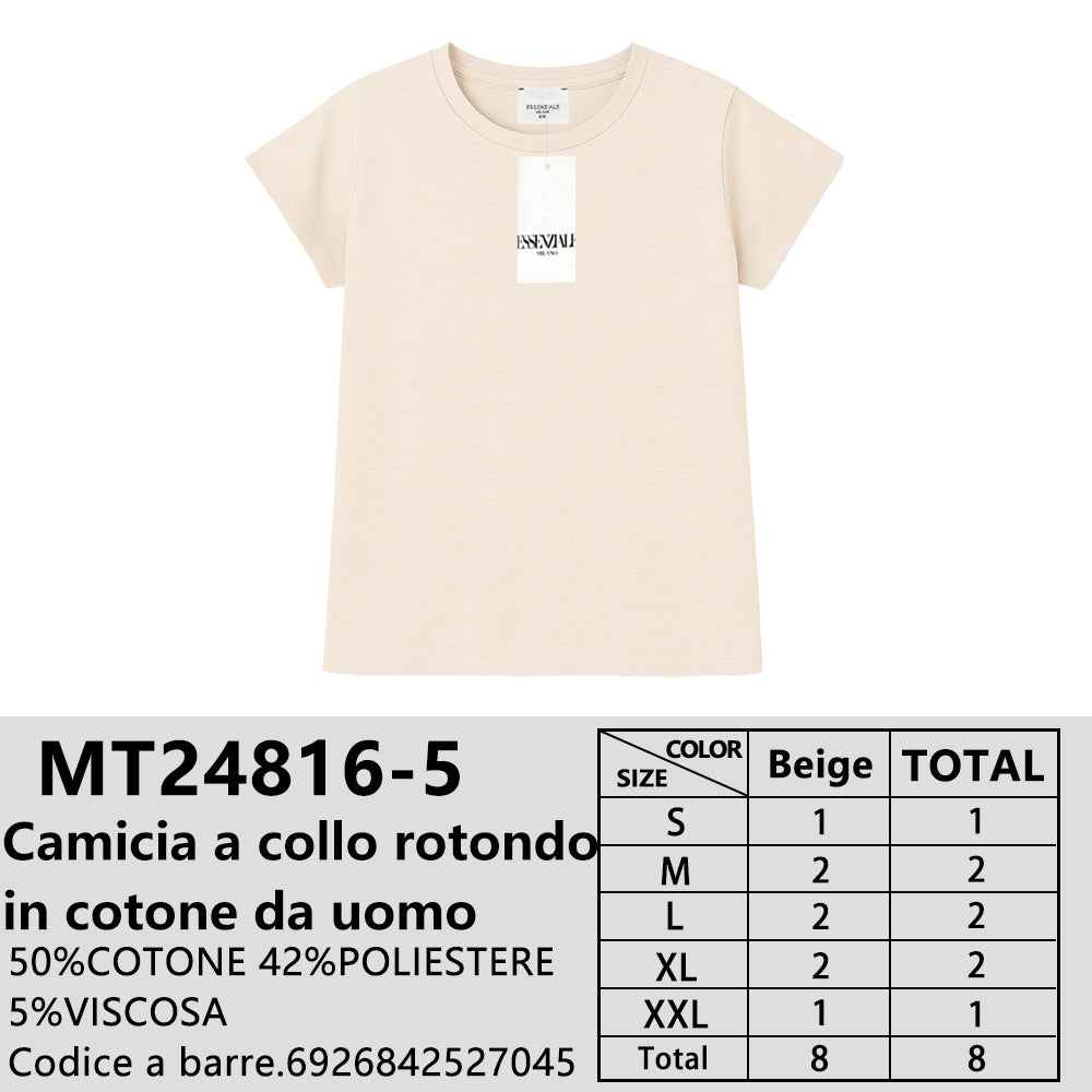 Maglia in Cotone Mélange in Cotone Girocollo da Uomo