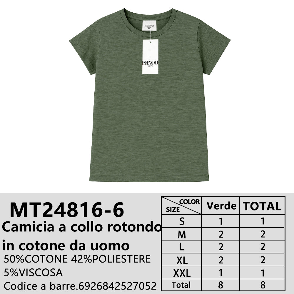 Maglia in Cotone Mélange in Cotone Girocollo da Uomo