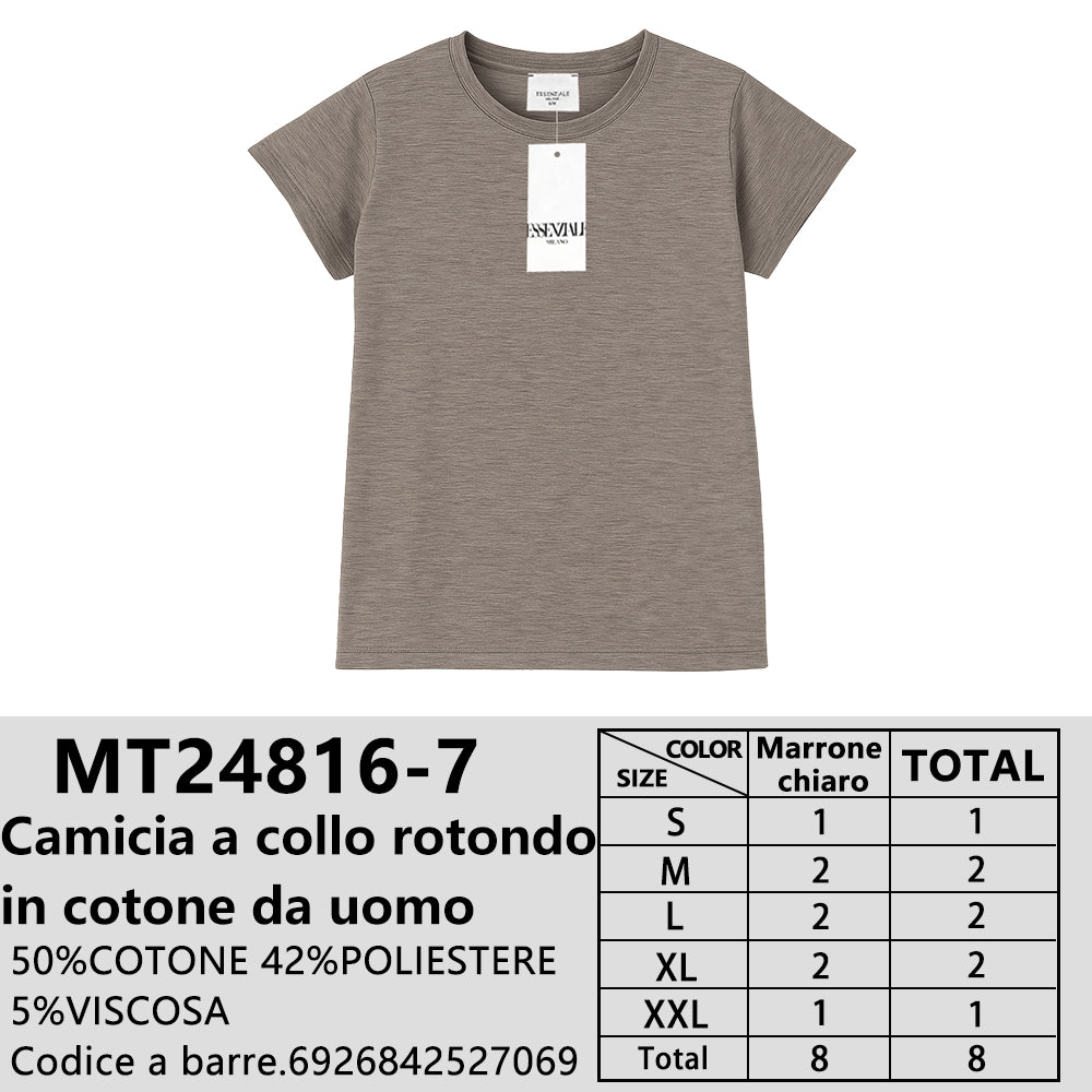 Maglia in Cotone Mélange in Cotone Girocollo da Uomo