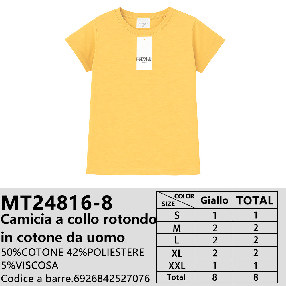Maglia in Cotone Mélange in Cotone Girocollo da Uomo