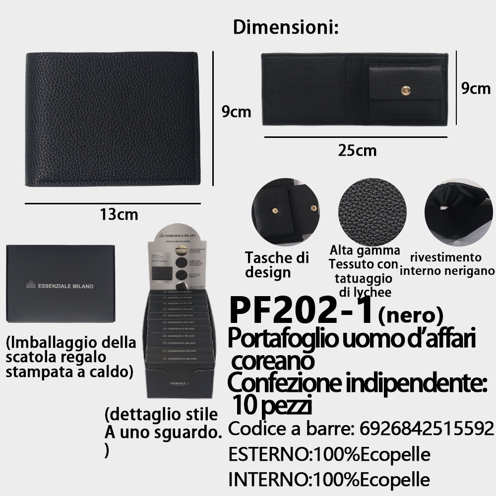 Portafoglio Business da Uomo Nero