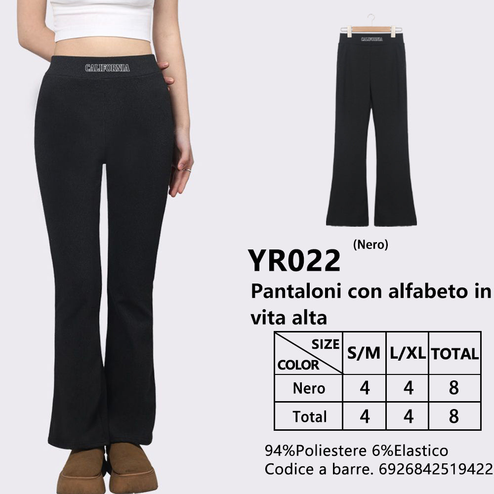 Pantaloni a Zampa a Vita Alta a Stampa