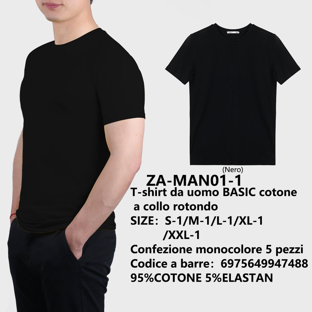 T-Shirt da Uomo Nero
